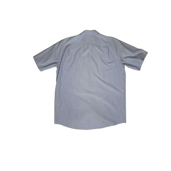 LL Bean 100% Cotton Blue Button Down Short Sleeve Shirt Men's M - Picture 2 of 2